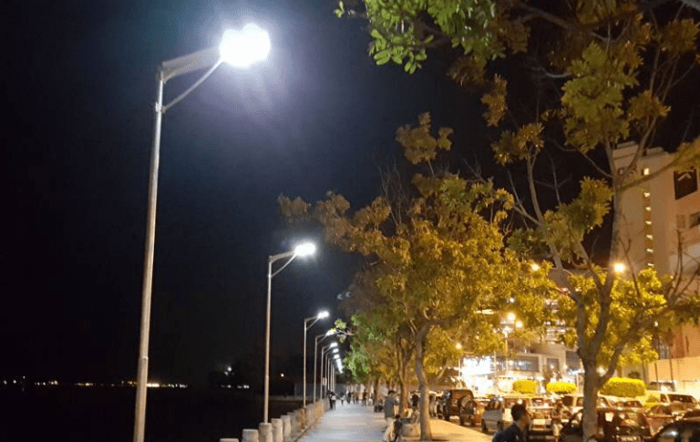 integriertes Solar-LED-Licht