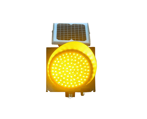 solar traffic safety warning yellow lights