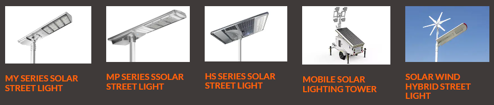 Solar street light with pole 