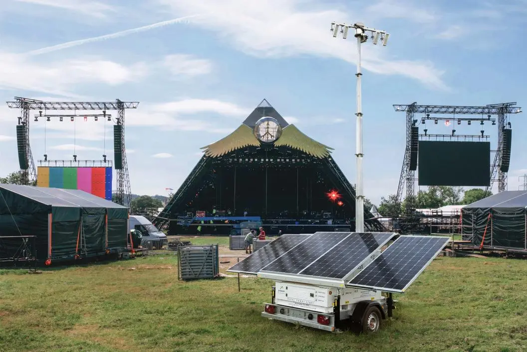 Eventos y festivales Torre de luz solar móvil portátil.