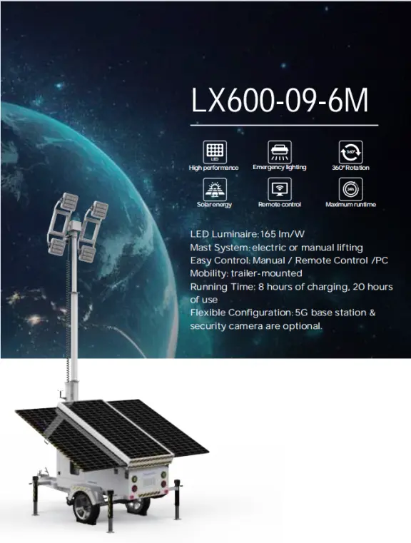 Portable Mobile Solar Light Tower